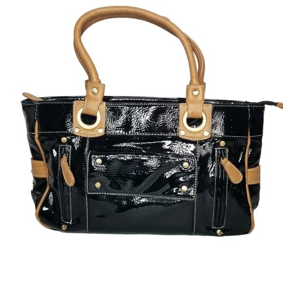 Sondra Roberts Handbags - Sondra Roberts Purse Shiny Black Satchel